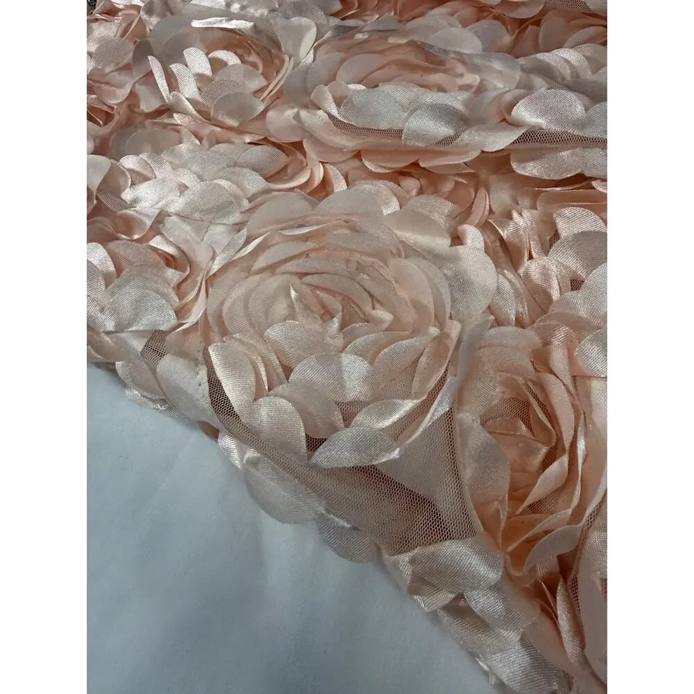 Girls Pink Formal Flower Girl Dress Size 6x- Rosette Skirt Rhinestone Waist